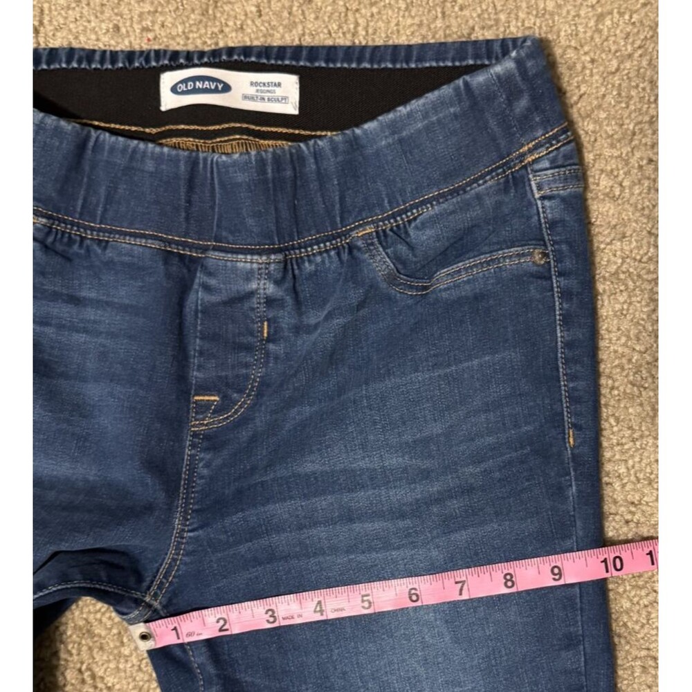Old Navy Jeans Rockstar Built-In Sculpt Blue Denim‎ Pull-On Jegging Size 8 29x27 - Picture 11 of 13